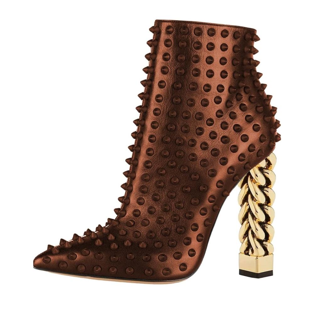 FSJ Women Trendy Pointed‎ Toe Ankle Boot, Women's 9